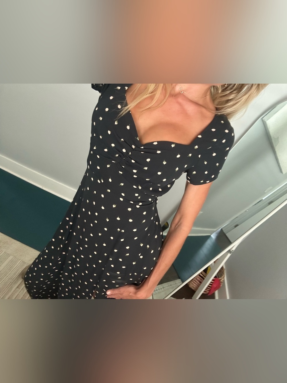 RVCA Secrets Black and White Polka Dot Maxi Dress